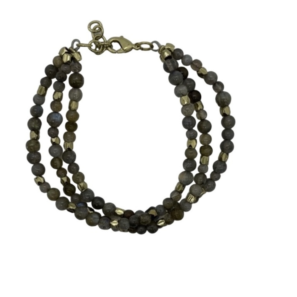 Labradorite Stone Triple Strand Bracelet